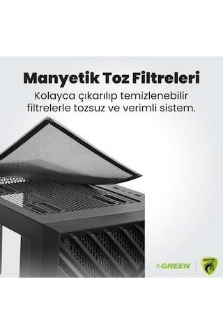 Green GRIFFIN G3 PLUS i5-14400f 16 GB 512 GB SSD RTX5060 Free Dos Oem Paket Masaüstü Oyuncu Bilgisayarı