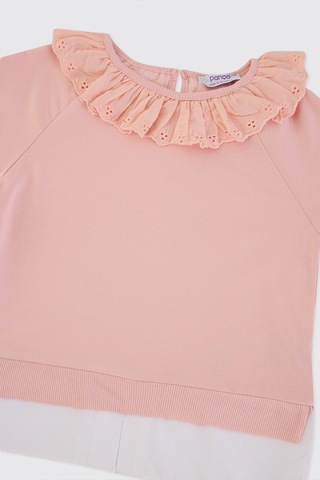 Panço Kız Çocuk Pudra Sweatshirt Pembe