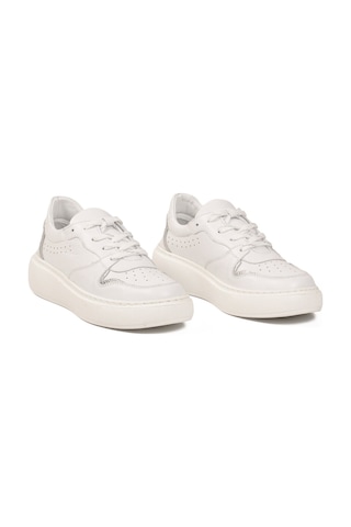 Voyager Beyaz Hakiki Deri Anatomik Tabanlı Kadın Casual Ayakkabı Sneaker Z202 Z