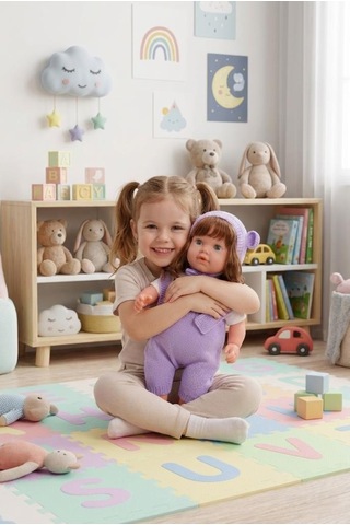 Konuşan Bebeğim 60 Cm Türkçe Konuşan Örgü Tulum Ve Şapkalı Kafası Bacakları Kolları Et Oyuncak Bebek 57014772