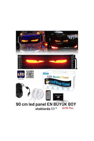 Esnek Katlanabilir Panel Led Cama Yapışır Uygulama İle Kontrol Dijital Tabela Kayar 90cm 16x64 Led
