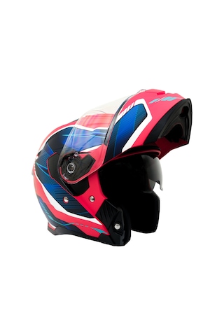 My Helmets Mks002-rbw Güneş Vizörlü Şeffaf Çene Açılır Motosiklet Kaskı