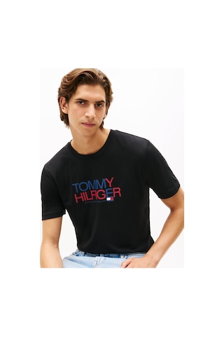 Tommy Hilfiger Mw0mw42369bds Brand Love Big Text Erkek Tişört Siyah