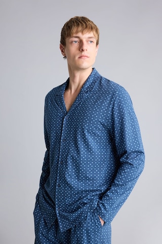 Defacto Regular Fit Mikro Desenli Uzun Kollu 2li Pijama Takımı I2466ax26aunv164 Lacivert-nv164