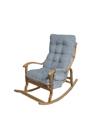 Mobildeco Erciyes Gri/Krem Çift Renkli Cepli Sallanan Sandalye Di Gri