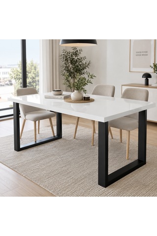 Evkolleksiyon U Tipi Metal Masa Ayağı 2'li Takım 72x60 Cm Siyah