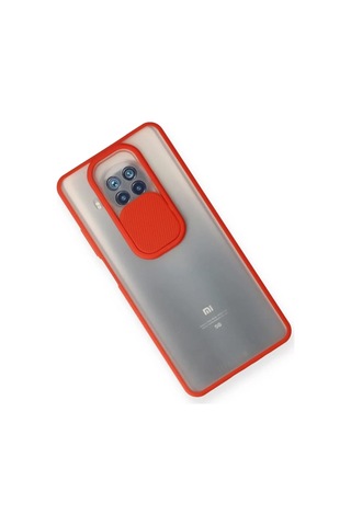 Newface Xiaomi Mi 10t Lite Kılıf Palm Buzlu Kamera Sürgülü Silikon - Kırmızı