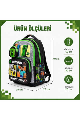 4'lü Erkek Çocuk İlkokul Ortaokul Çanta Seti, Okul Çantası Okul Beslenme Çantası Kalemlik Silgilik Mavi - Lacivert