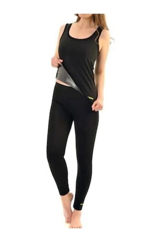 Termal Sauna Tayt Atlet Takımı SiYAH