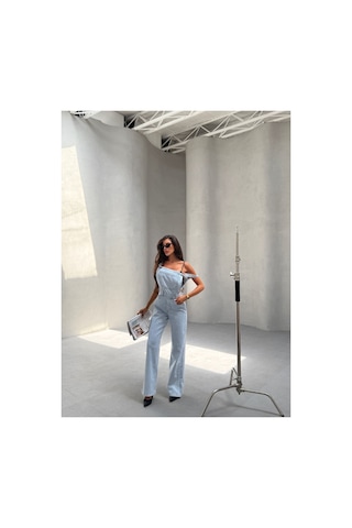 Kene Jeans Bol Paça Buz Kar Bahçıvan Kot Tulum Buz Kar