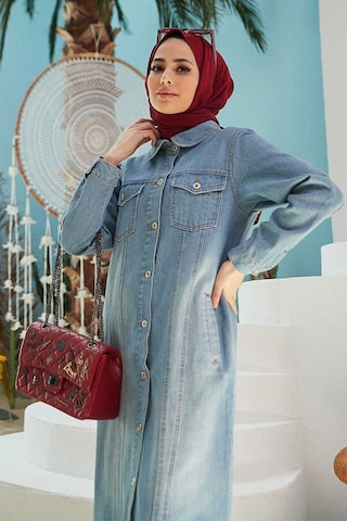 Neways 6373 - Uzun Kot Ceket Mavi