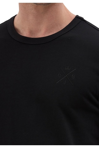 Cipo & Baxx Erkek Siyah Basic Bisiklet Yaka Slim Fit Tişört Ct854