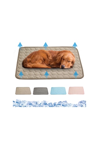 Samdoo Küçük Köpek Soğutucu Mat Açık Gri-m Boy - 6 Kg'a Kadar Uygun, Nylon-polyester, Hızlı Soğuma, Makine Yıkama Uygun