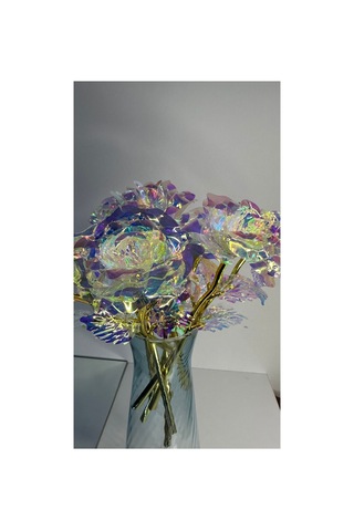 Kristal Gül Yapay Çiçek Plastik Solmayan Gül 25cm 1 Adet Sevgiliye Hediye Anneler Günü Doğum Günü Bej - 675626272 Bej