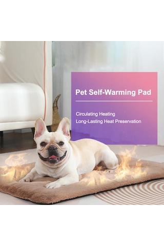 Moveevo Kendiliğinden Isınan Termal Evcil Hayvan Pedi Yumuşak Peluş Taşıma Altlığı Kaymaz Tabanlı İç/dış Mekan Kışlık