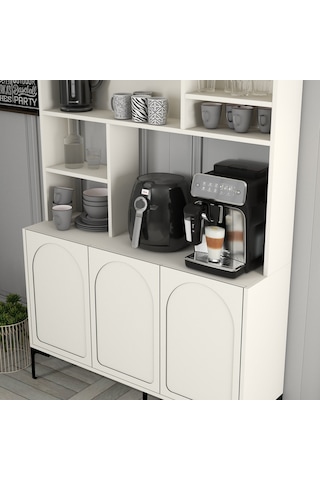 Lyon Kahve Köşesi 120cm - Krem / Siyah