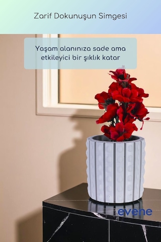 Vazo Küçük Vazo Masa Üstü Vazo Ev Dekorasyon Vazo Altın Renk Model 91 Beyaz Beyaz