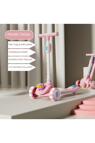 Luddy Bduck Scooter Beyaz - Pembe