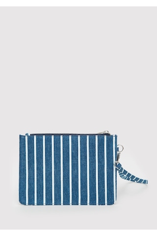 Mavi - Çizgili Denim El Çantası 1913943-25768 Lacivert