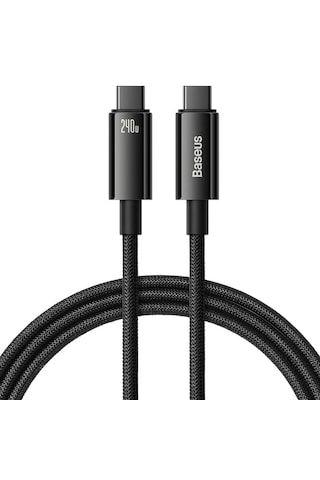Baseus Tungsten Gold Hızlı Şarj Data Kablosu Type-c 240w 1m Siyah