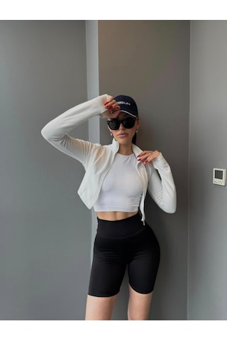 Kadın Dalgıç Kumaş Toparlayıcı Yüksek Bel Çok Amaçlı Biker Şort Tayt