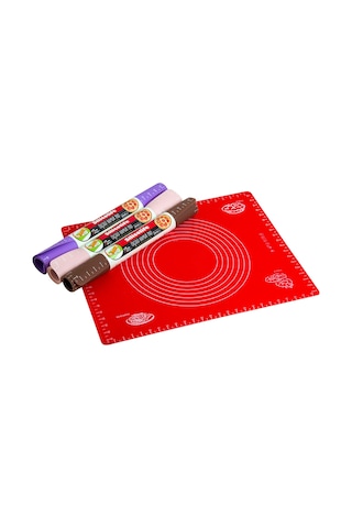 Silikon Ölçülü Hamur Açma Matı Hamur Açma Örtüsü Büyük Boy 50x40 Bx40