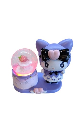 Kromi Figürlü 9cmx8cm Ebat Pilli Işıklı Dekoratif Kar Küre 9cm X 8cm