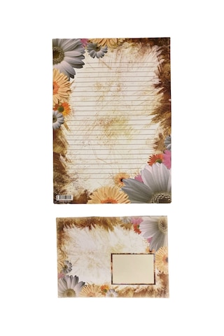 Çiçek Desenli Mektup Kağıdı Ve Zarf Seti - 10 Farklı Tasarım Vintage & Modern Floral Yazışma Seti