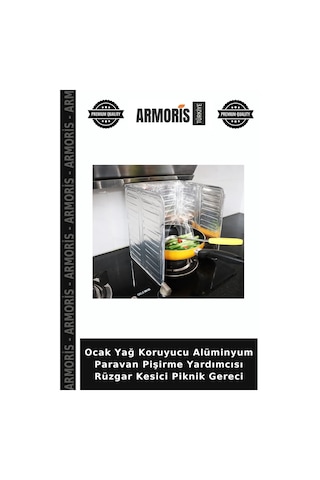 Ocak Yağ Koruyucu Alüminyum Paravan Pişirme Yardımcısı Rüzgar Kesici Piknik Gereci Çok Renkli