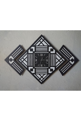 Duvar Saati Ahşap 100 X 70 Cm Siyah