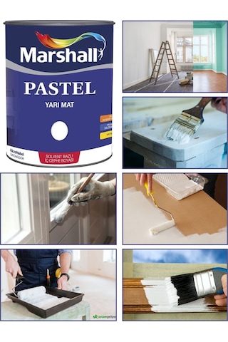 Marshall Pastel Yarı Mat Ahşap-Metal-Duvar Boyası Beyaz 0.75Lt=1K