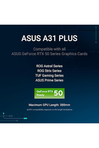 Asus A31 Plus M-atx Kasa, Gi Zli Konnektör Destekli , 360 Mm Rad