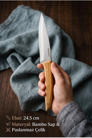 Bambum Gea - Steak Bıçağı Orta Bambu