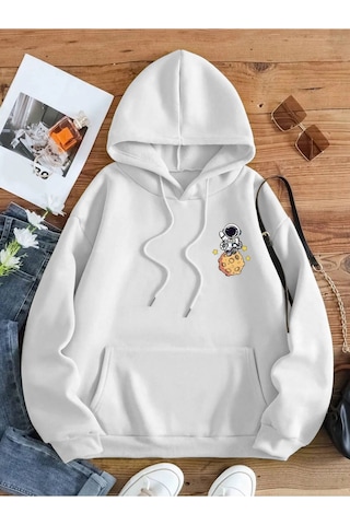 Altamira Kadın Galaxy Sırt Baskılı Oversize Sweatshirt 001