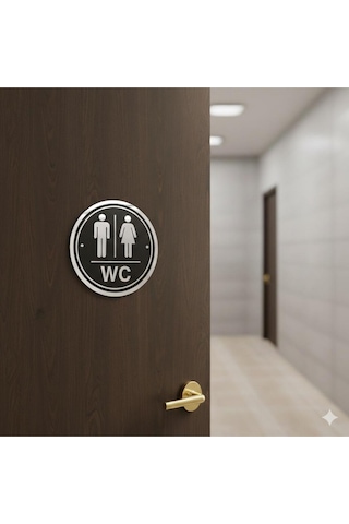 Modern, Şık Erkek Kadın Wc Tabelası, İnsan Figürlü Ahşap Wc Otel, Lokanta Vb. İçin Bay Wc