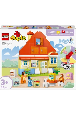 LEGO® DUPLO® Bluey: Bluey Ailesinin Evi ve Hafıza Oyunu 10459 -3 Yaş ve Üzeri Çocuklar için İnteraktif Oyun İçeren Eğitici Yapım Seti (83P)