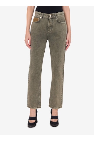 Moschino Jeans Gri Kadın Regular Fit Denim Pantolon 251k1a031532181517