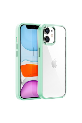Buff Apple Uyumlu iPhone 11 New Air Bumper Kılıf Açık Yeşil