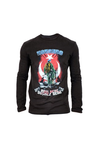 Komando Kadın Uzun Kollu Sweatshirt - Siyah