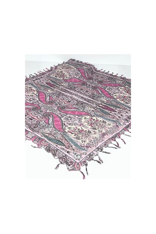 Huzurlu İpek Sökme Boncuklu Pamuk Yazma - 06566 Pembe