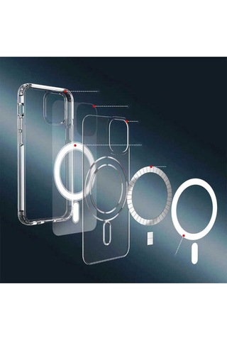 Teknomoda Samsung Note 10 Plus Kılıf Magsafe Kablosuz Şarj Uyumlu Şeffaf Silikon Kapak Note 10+ Şeffaf