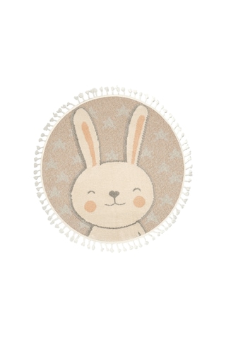 Dolce Vita Halı Kids 475 Rabbit Yuvarlak Halı Krem