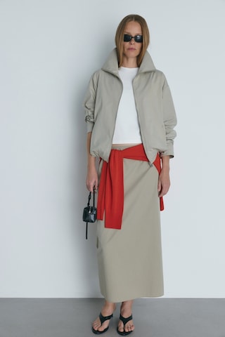Suud Collection Taş Nora Fermuarlı Gabardin Ceket