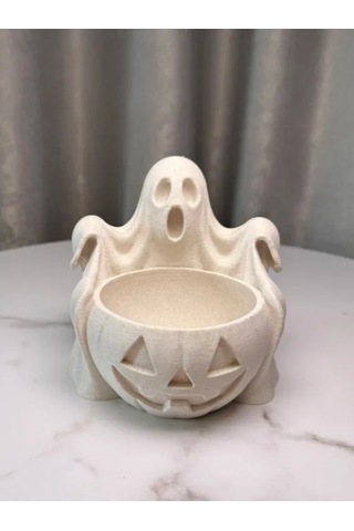 Halloween Cadılar Bayramı Dekoratif Hayaletli Balkabağı Şekerlik Kase Masa Üstü Dekor