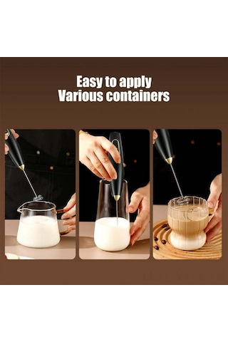 Geeksen Usb Şarjlı Plastik Siyah Elektrikli Milk Frother - 3 Seviye Kahve Çırpıcı, Kremalı Kahve Ve Cappuccino İçin Mini Mikser Siyah