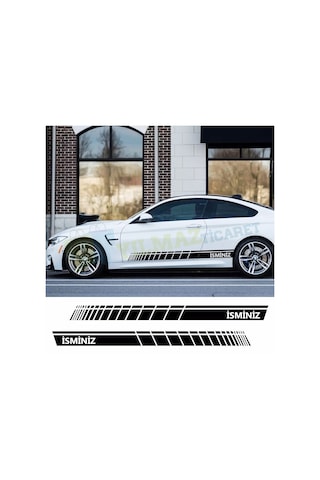 Size Özel Yan Etek Şerit Oto Sticker Araba Etiket Yapıştırma 2 Ad 170 X 15 Cm