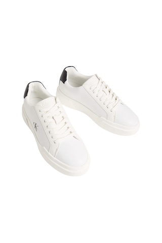 Calvin Klein Yw0yw01947 06x 36 Kalın Tabanlı Bağcıklı Uzun Boy Wn-13488 Beyaz/siyah/beyaz