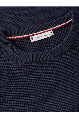 Tommy Hilfiger Co Cardı Stıtch C-nk S/s Sweater Kadın Mavi Kazak - Ww0ww48793