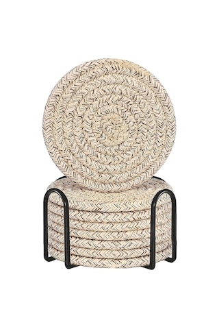 İçecek Tutuculu Pamuklu Dokuma Emici İçecekler İçin Ev Dekorasyon Seti Diğer