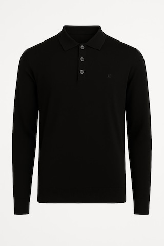 Simenti Regular Polo Yaka Düğmeli Erkek Triko - 7422 Siyah